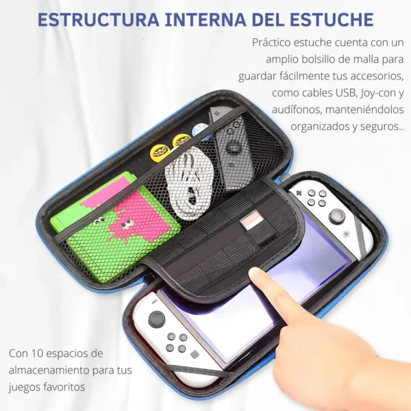 Kit 6 Estuche Funda Maleta Nintendo Switch Oled Vidrio 4 Cap