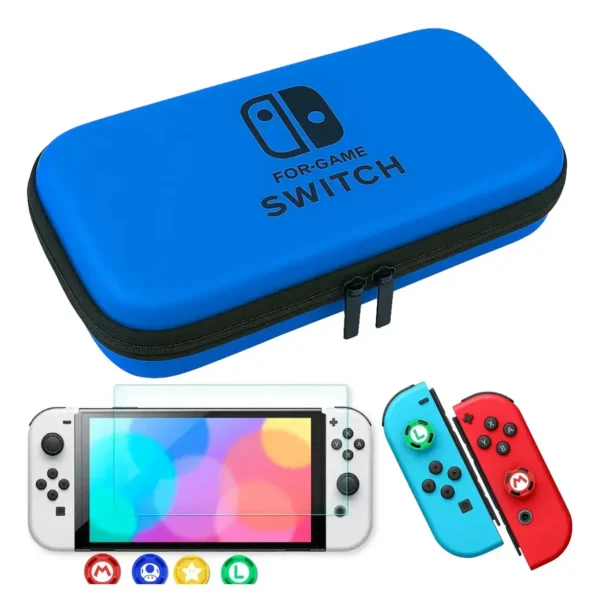 Kit 6 Estuche Funda Maleta Nintendo Switch Oled Vidrio 4 Cap