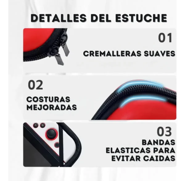 Kit 6 Estuche Funda Maleta Nintendo Switch Oled Vidrio 4 Cap