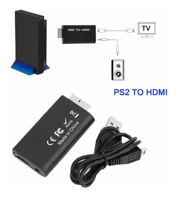 Adaptador Ps2hdmi Convertidor HDMI Para Ps2 Ps3 Alta Definición 480p/1080p