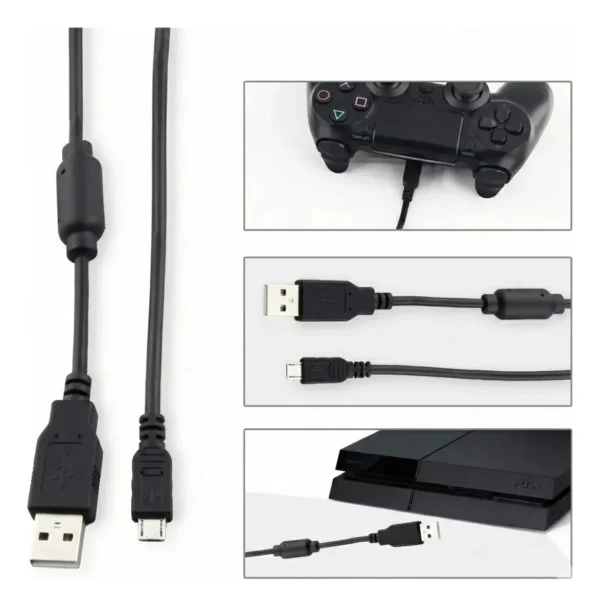 Cable Usb Micro-usb Compatible Con Control Play Station Ps4
